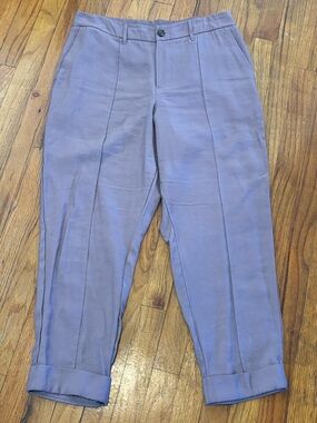 a new day Women’s Lavender Pleated Cropped Straight-Leg Pants 14